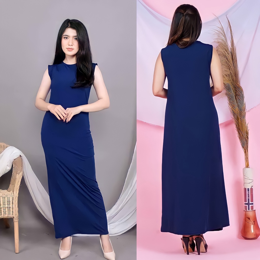 Baju Inner Manset Gamis Polos Lekbong Buntung Tanpa Lengan Panjang Wanita Bahan Spandek Rayon Premiu