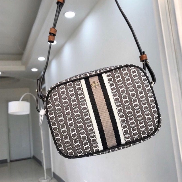 Tory Burch Gemini Link Canvas Mini Crossbody Black