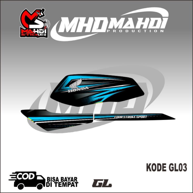 DECAL STICKER STRIPING HONDA GL MAX STRIPING STICKER HONDA GL PRO/MAX MERAH SILVER Sticker Stiker St