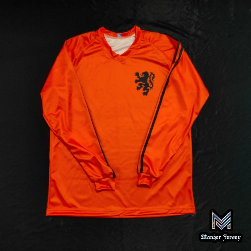 Jersey Belanda Retro 1974 Full Printing Custom