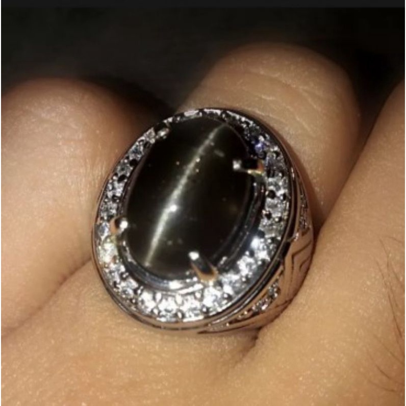 Cincin batu cat eye natural silimanite