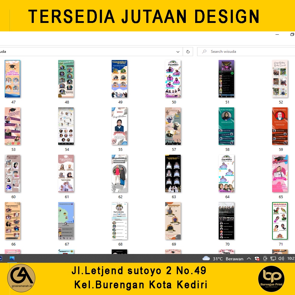 Cetak xbanner foto bahan Synthetic Matte Paper terbaik dari yang baik free design 1 jam jadi