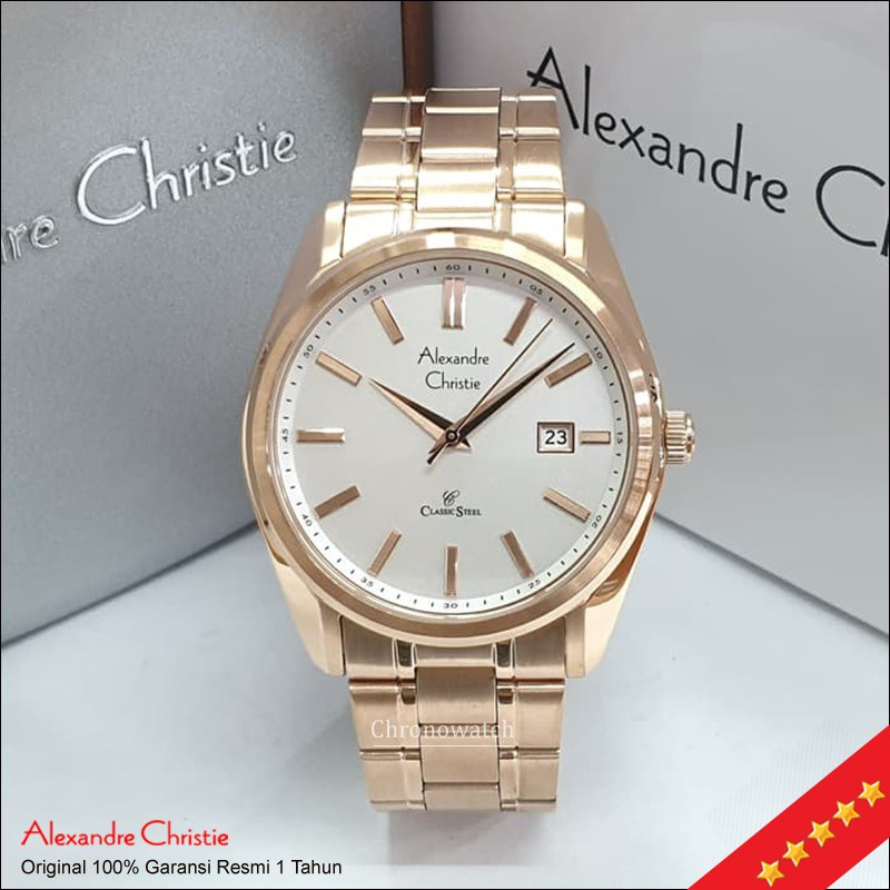 Jam Tangan Alexandre Christie AC 8514 MD Rosegold Original / Ac Alexander Pria Classic 8514