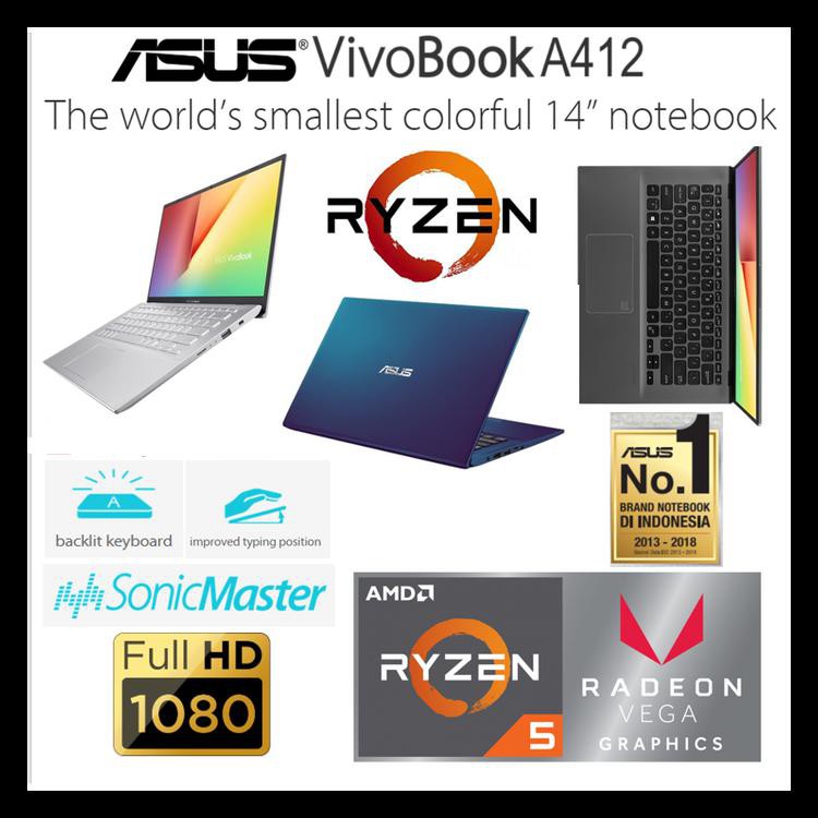 Readystock Asus A412Da - Ryzen 5 3500U|8Gb|1Tb|Radeon™ Vega 8|14"Fhd Promo Barang Murah