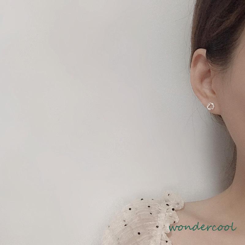 S925 Silver Stud Earrings untuk Siswa Perempuan Anting Desain Kecil Serbaguna Sederhana-Won