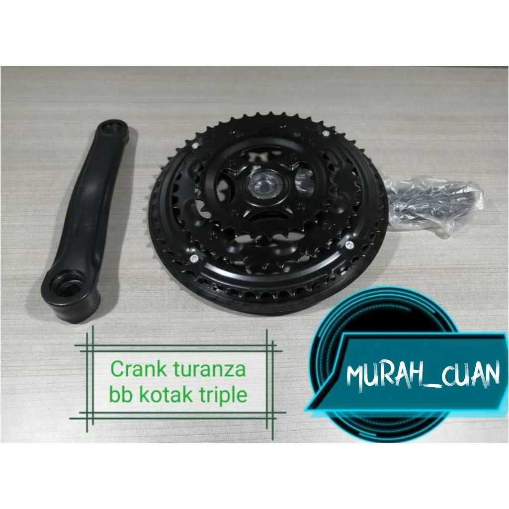 Crank gir Susun Sepeda 3 speed 3sp Turanza Hitam