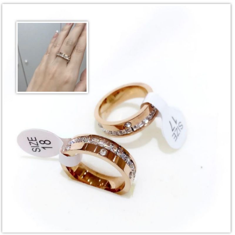 Cincin Titanium Asli Rosegold Gc Premium Quality Anti karat Ring Stainless steel Rosegold Ct008