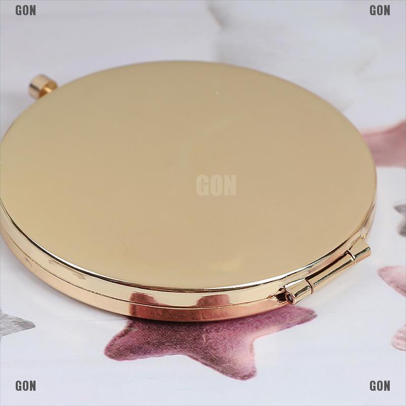 Gongjing1 Cermin Lipat Vintage Compact Bahan Alloy dengan Kaca Pembesar