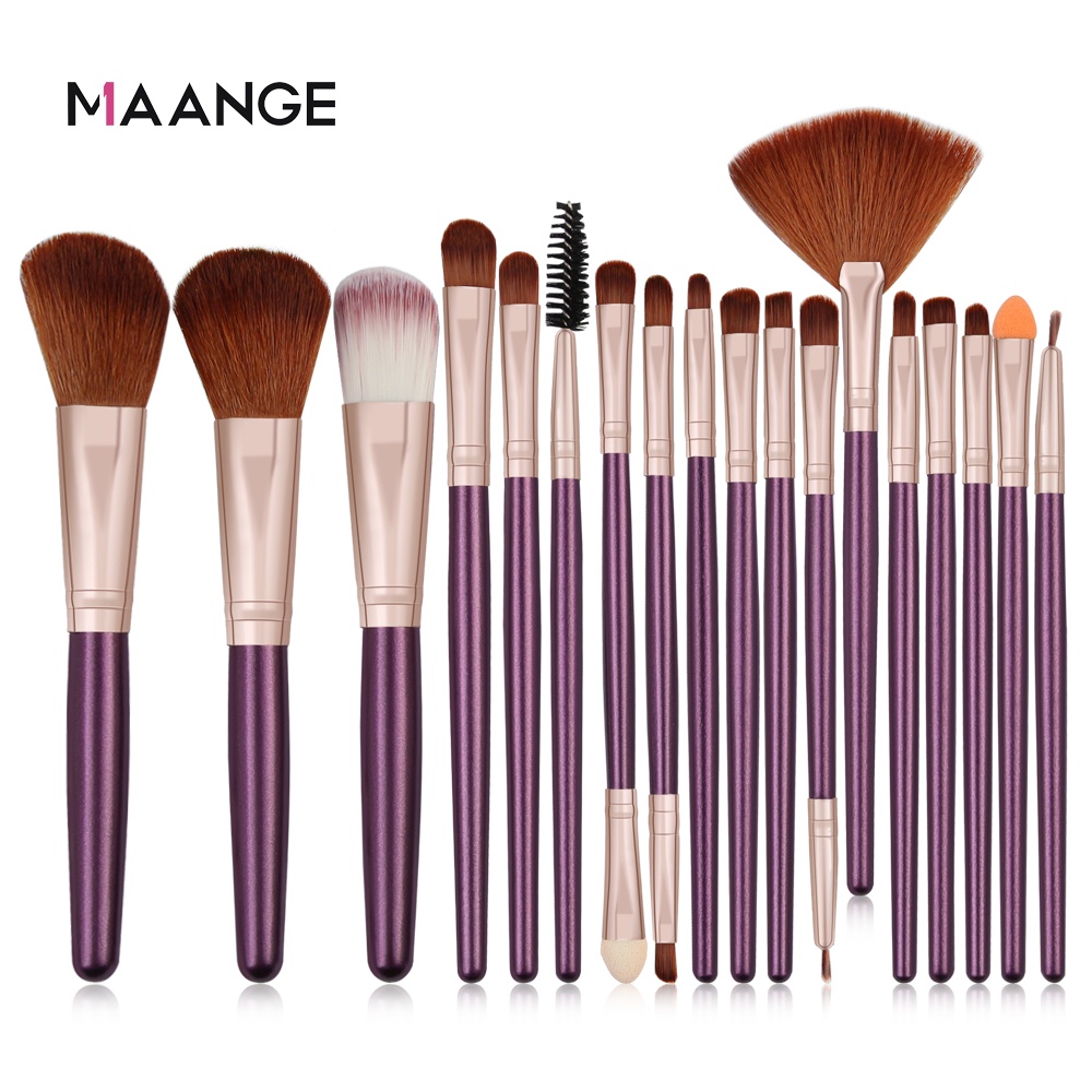 MAANGE 18Pcs Kuas Make Up Set Brush Make Up Alat Kosmetik Foundation Blusher Untuk Riasan 5445