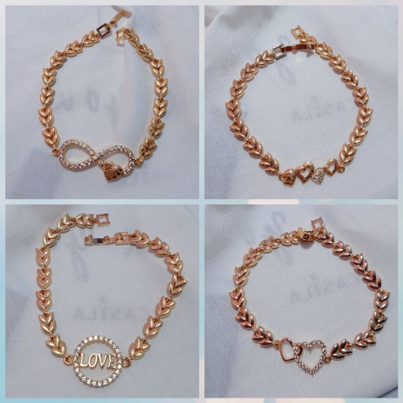 Gelang xuping wanita dewasa berlapis emas dengan mata zircon 93L.