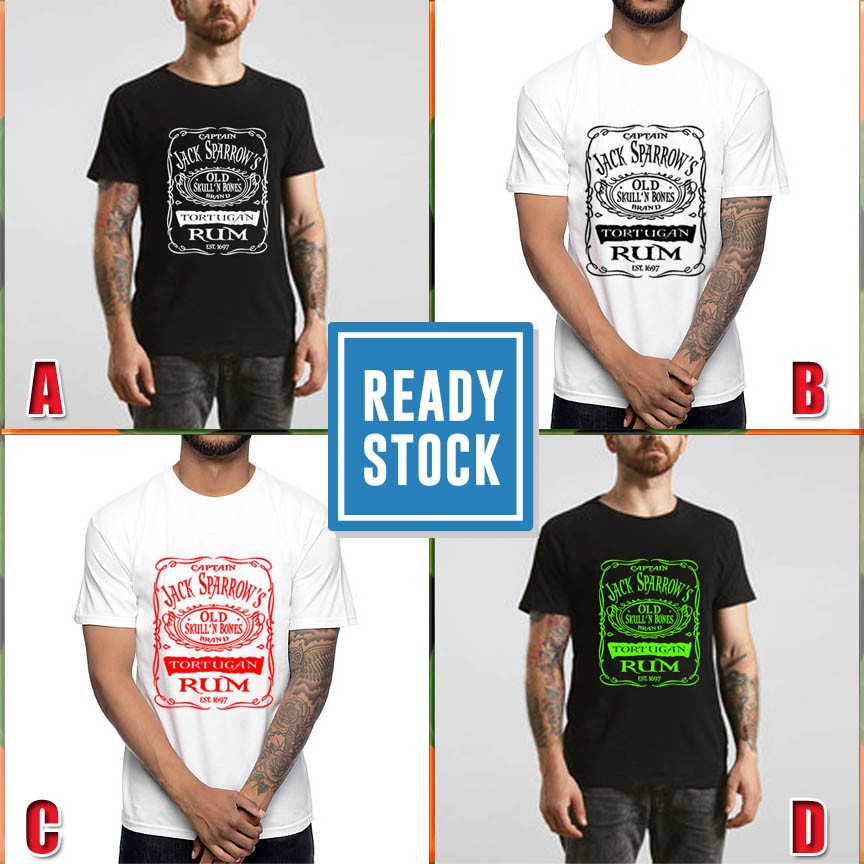 Kaos Jack Sparrow Tortugan Tshirt Pirates of the Caribbean