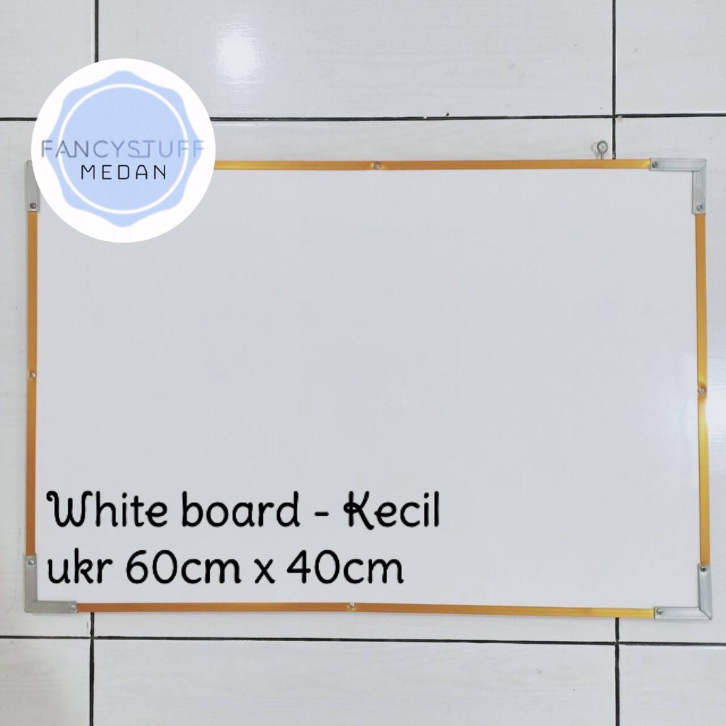 

Fancystuff - Papan tulis white board ukuran kecil 60x40- gratis spidol whiteboard