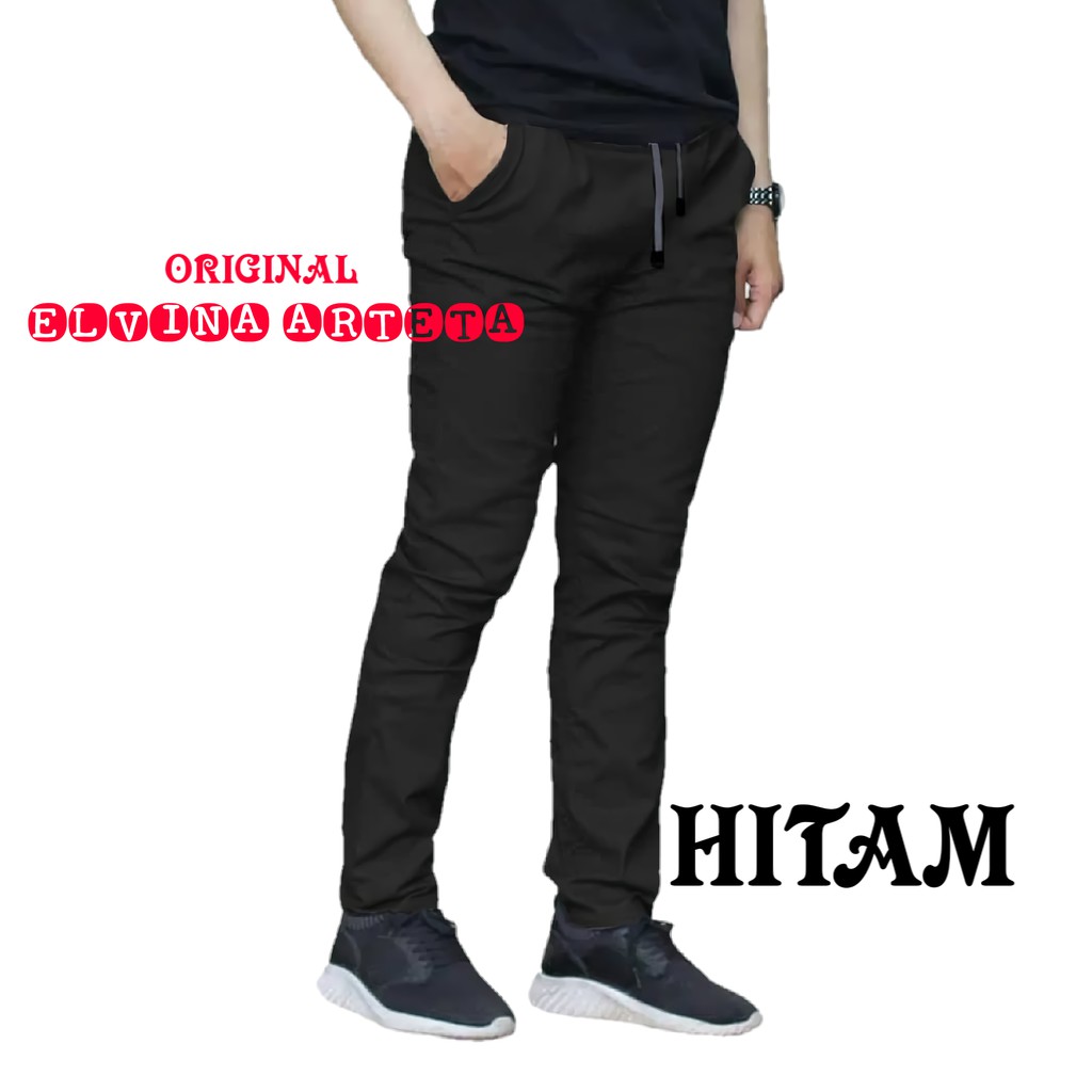 Celana Chino Rip Pinggang Karet Chino Panjang Pria Jumbo Big Size 39-60 Casual Reguler Fit Distro Premium