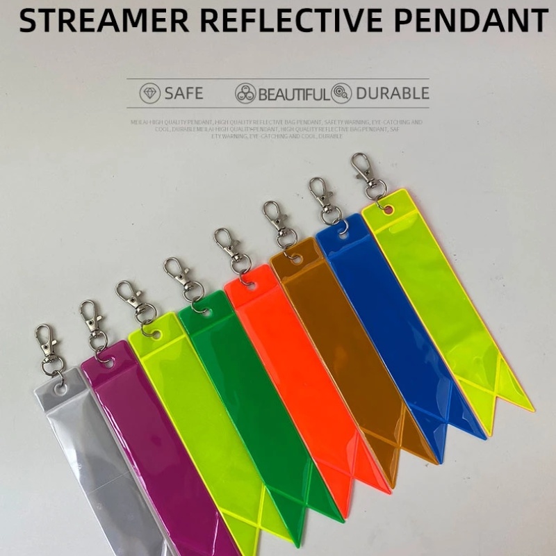 1Pc PVC Reflective Warning Streamer Strip Pendant Backpack Accessories Warning Signs