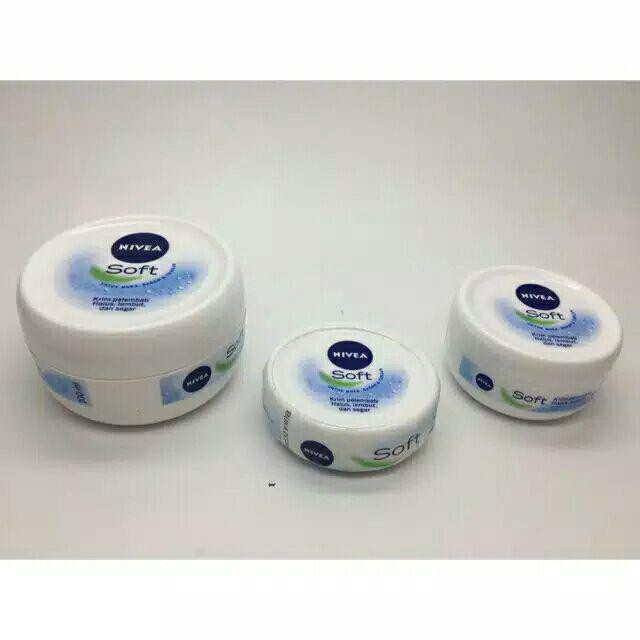 NIVEA Creme Soft Jar (Cream Mousturizer) 100ml / 50ml / 25ml - Krim Pelembab dengan Vit E dan Jojoba Oil Untuk Wajah, Tubuh, Tangan - Skincare BPOM Kemasan Putih