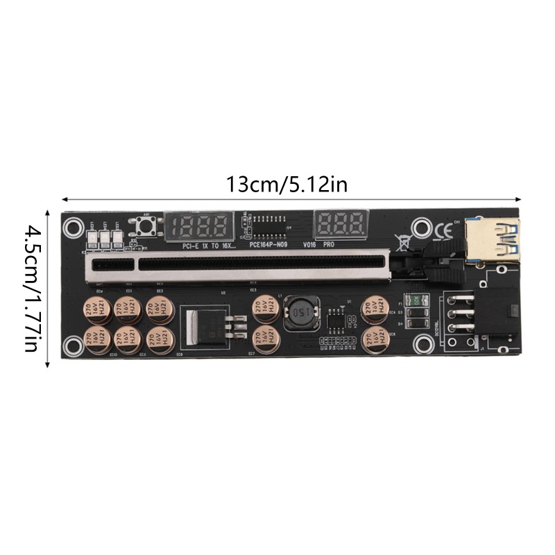 Btsg PCI-E Extender Riser 1x Ke 16x USB 3.0 Kabel Data Dengan Kartu LED PCI-E Adapter