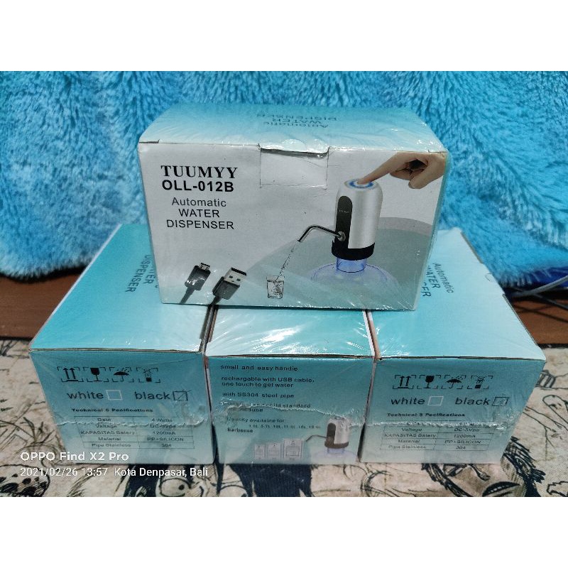 Pompa Galon Elektrik Recharge Dispenser Air Galon Rechargeable Merk Tummy