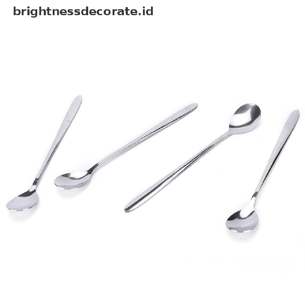 Sendok Es Krim / Teh / Kopi Bahan Stainless Steel Dengan Gagang Panjang 16cm