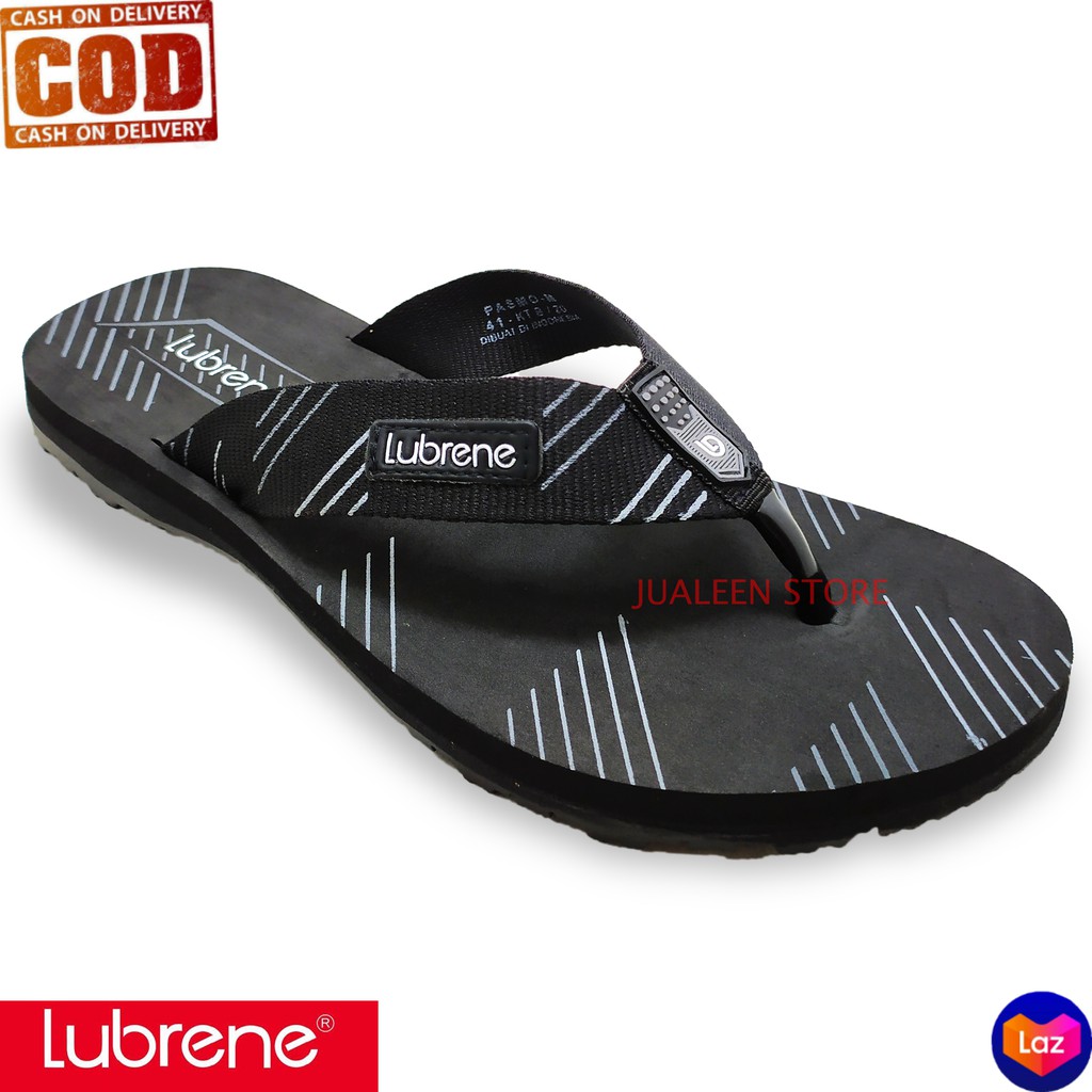 LUBRENE PASMO HITAM ABU/sandal Lubrene pasmo keren/sandal jepit pria