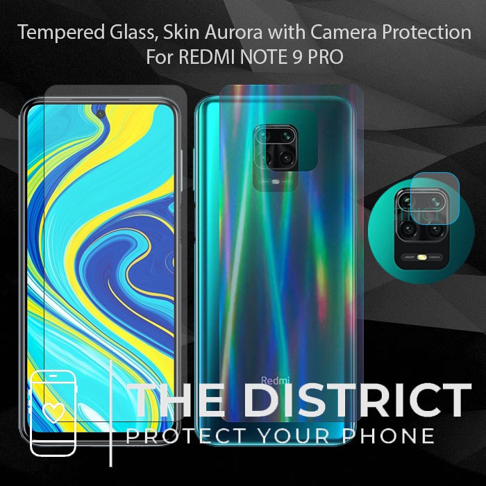 Au   rora 3IN1 XIAOMI REDMI NOTE 9 PRO 9S Temper Glass