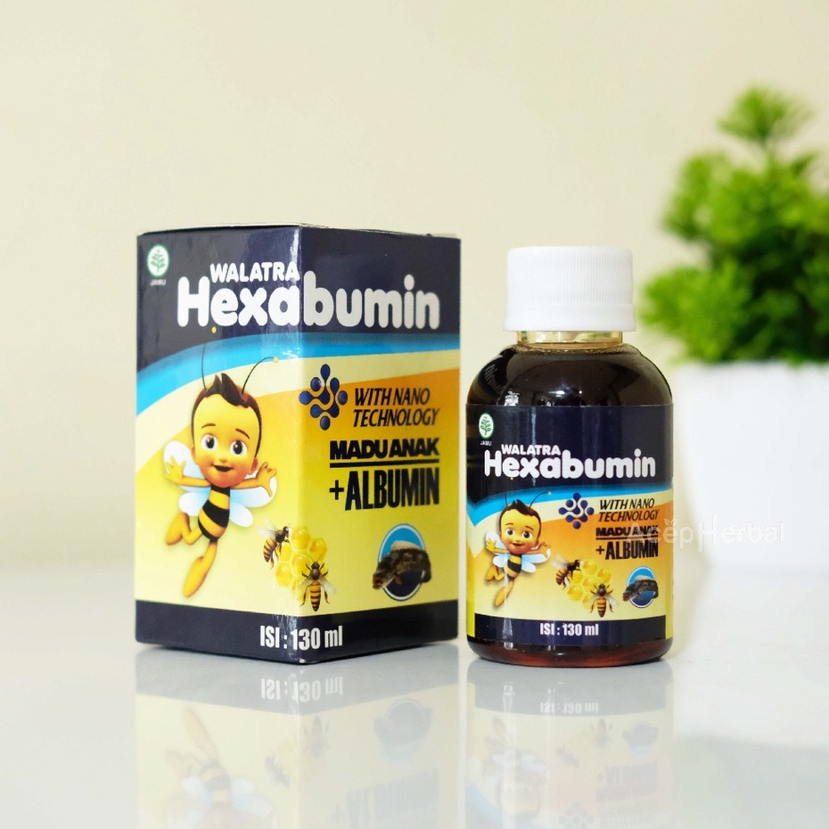 Walatra Hexabumin Multivitamin Madu Gemuk Penggemuk Badan Suplemen Penambah Nafsu Makan Anak Menaikkan BB Cerdaskan Otak &amp; Tingkatkan Daya Tahan Tubuh Isi 130 Ml Herbal Original BPOM dan Halal MUI