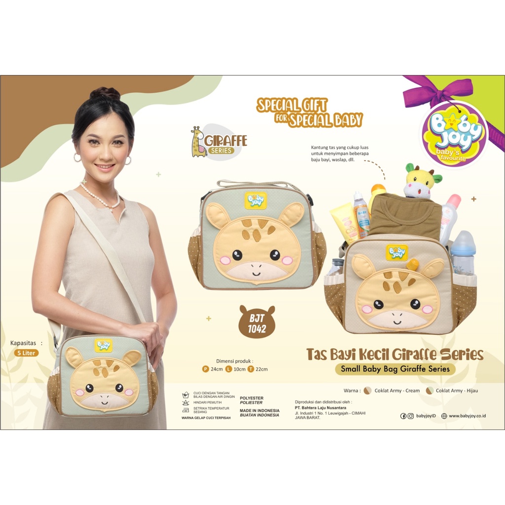 Baby Joy Tas Bayi Multifungsi Diaper Bag Kecil / Medium / Besar Saku Giraffe Series BJT1042-1044