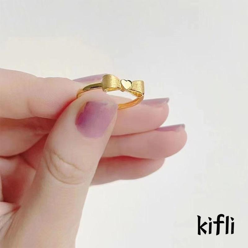 Cincin Jari Telunjuk Model Terbuka Dapat Disesuaikan Desain Pita