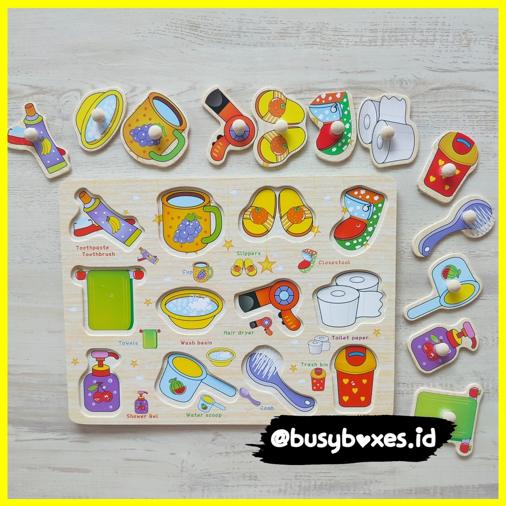 [busyboxes.id] puzzle knob kayu / wooden puzzle knob mainan edukasi puzzle perlengkapan rumah tangga