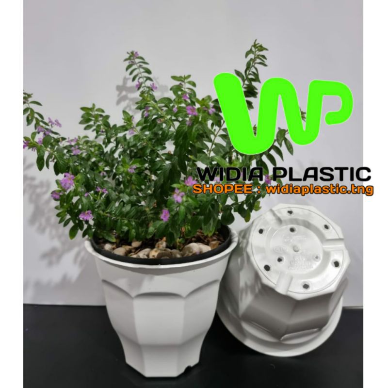 POT BUNGA POT TINGGI 20cm PUTIH