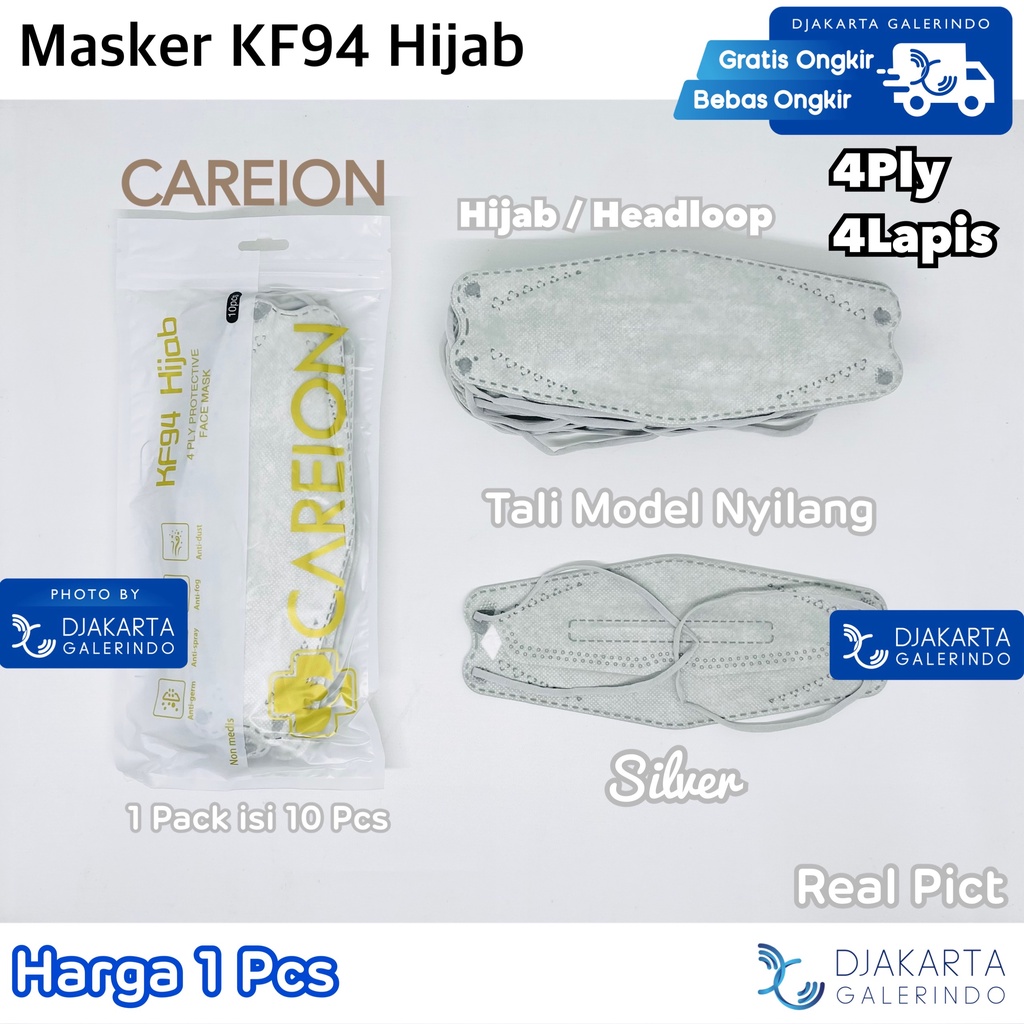 Masker KF94 Hijab / KF94 Headloop 4PLY Korea KPOP