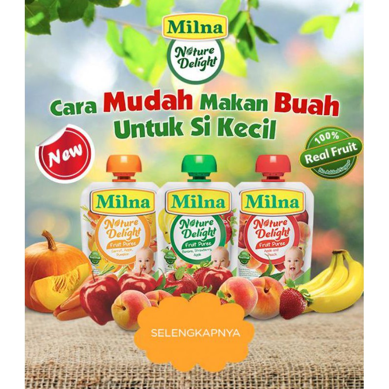 Milna Nature Delight 80 gram / Makanan Fruit Puree Bayi 1 tahun+ 80 g