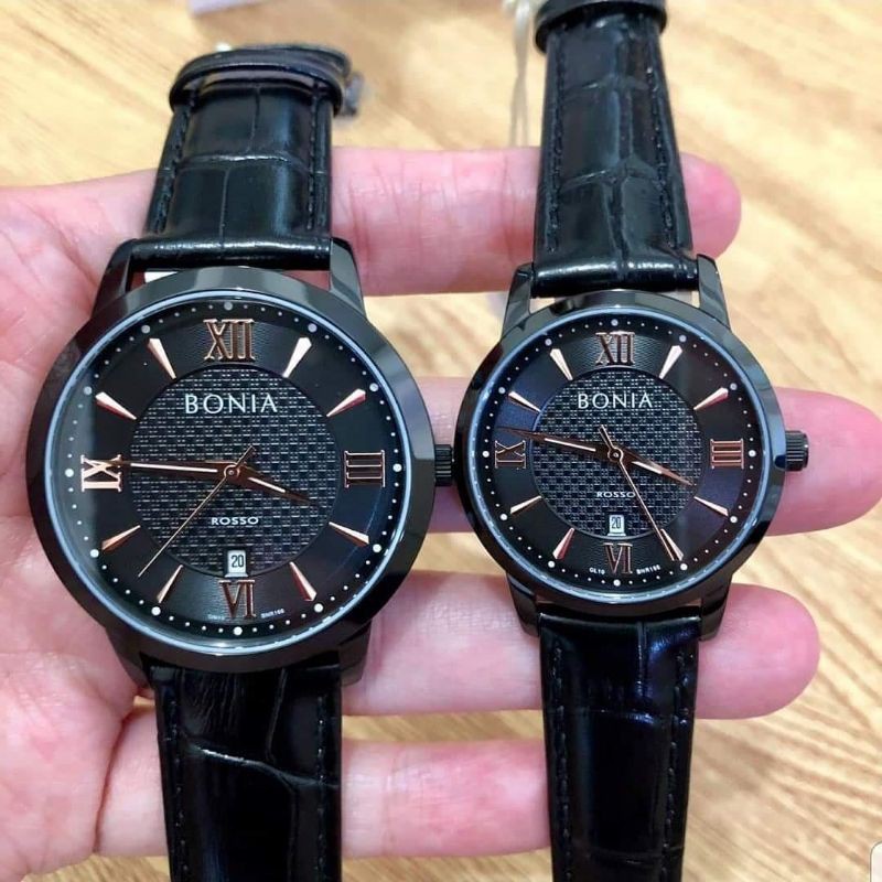 Jam Tangan Original Bonia Rosso Black Couple