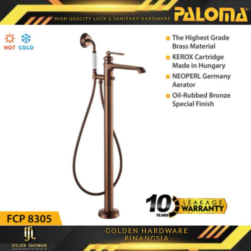 PALOMA FCP 8305 MIXER KERAN KRAN AIR LANTAI BATHTUB SHOWER MANDI ANTIK BRONZE