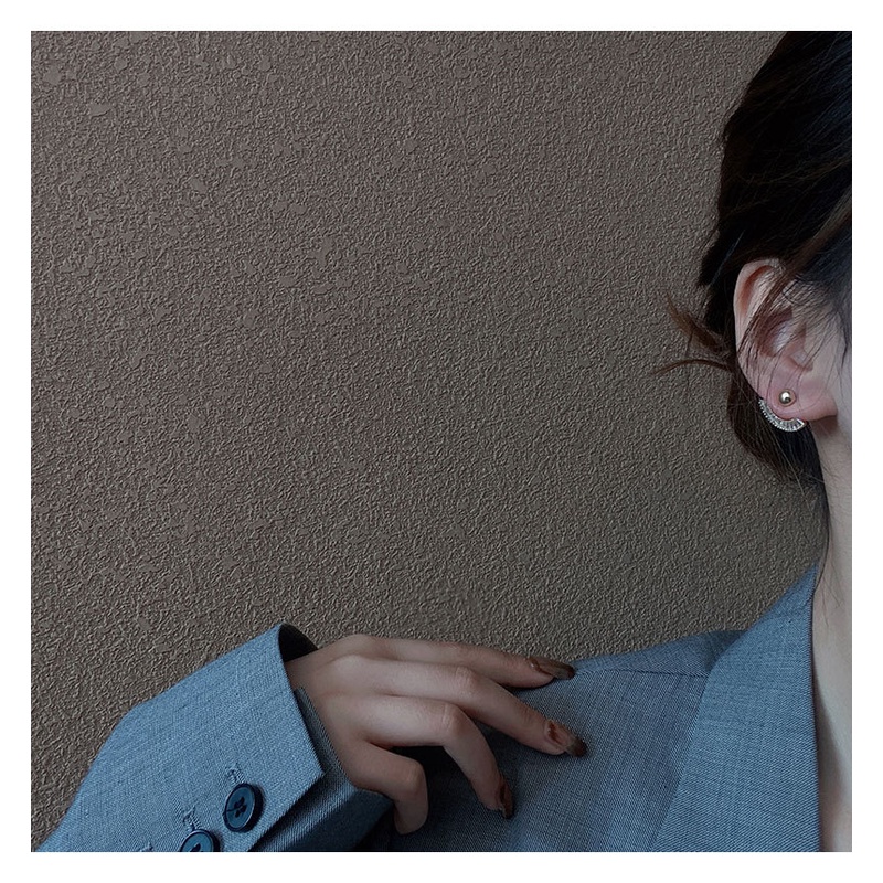 Anting Stud Zircon Bahan S925 Silver Needle Dapat Dilepas Gaya Korea Untuk Wanita