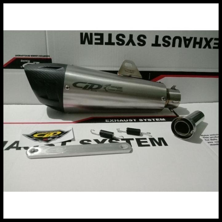 Silencer Knalpot Only Cld Racing Shark Series Long Hitam & Carbon