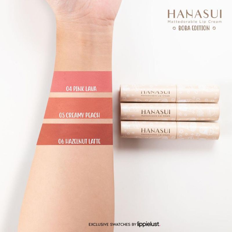 HANASUI Mattedorable Lip Cream Lip Boba Tintdorable Lip Stain Lip Tint Hanasui Lipstik Hanasui Kosmetik Bibir