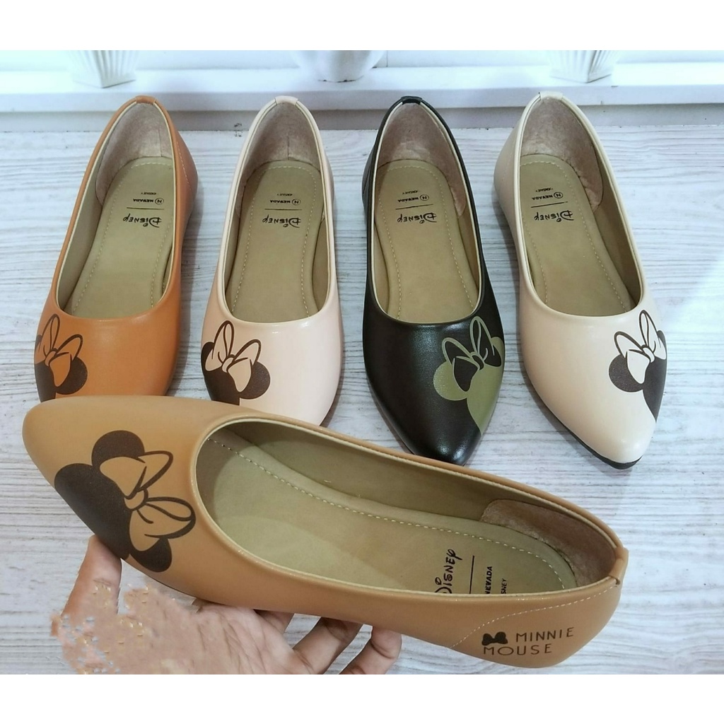 TERBARU  NEVADA DISNEY FLATSHOES sepatu flat sepatu trepes sepatu wanita dewasa size ready 37 38 39 
