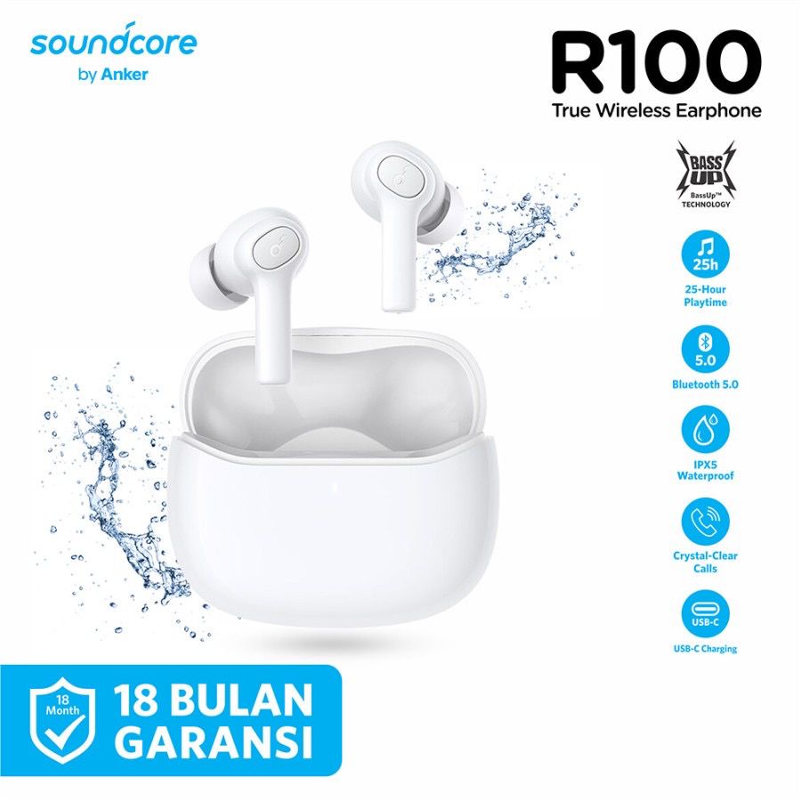 Anker True Wireless Earphone Soundcore R100 - SKU : A3981 - Garansi Resmi 18 Bulan