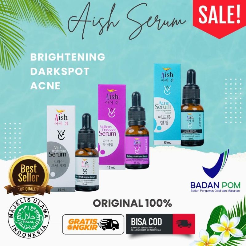 AISH Brightening /Acne / Darkspot Serum BPOM 100% ORIGINAL Korea Cream Mencegah Penuaan dini/Jerawat