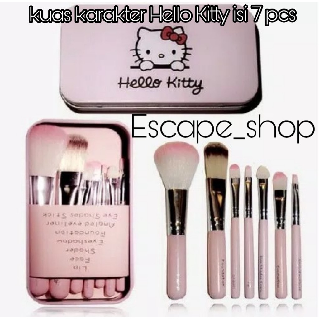 KUAS HELLO KITTY Isi 7 MAKE UP BRUSH 7 PCS SET Shopee Indonesia