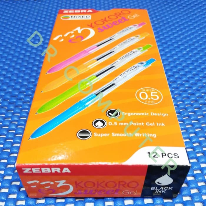 

Terbaru Zebra Pen Gel KOKORO SWEET 0.5 COLOR 1BOX ISI 12PCS Baru