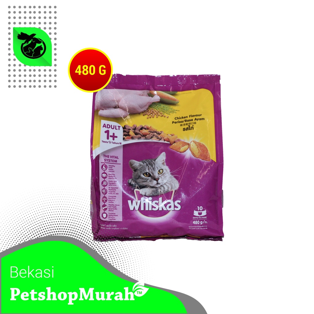 Makanan Kucing Whiskas All Varian 480 Gram