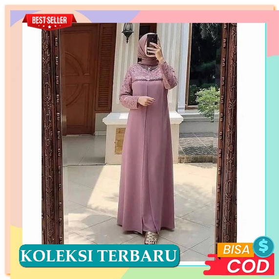 Promo Kimbberly Dress Terbaru Brukat Modern Gamis Syari Wanita Terbaru 2022 Dress Kondangan Model Ba