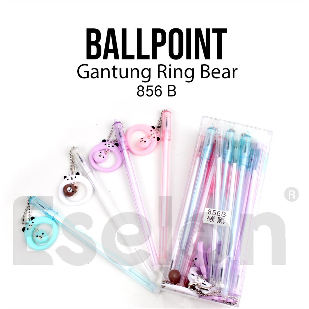 Pulpen Gel Fancy Model Gantungan Ring Bear 856B Bulpen Korea Lucu Import Terlaris dan Terbaru Cod