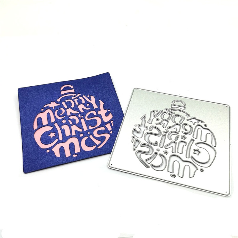 Cetakan Stensil Cutting Dies Motif Huruf Natal Bahan Metal Untuk Scrapbook / Craft DIY