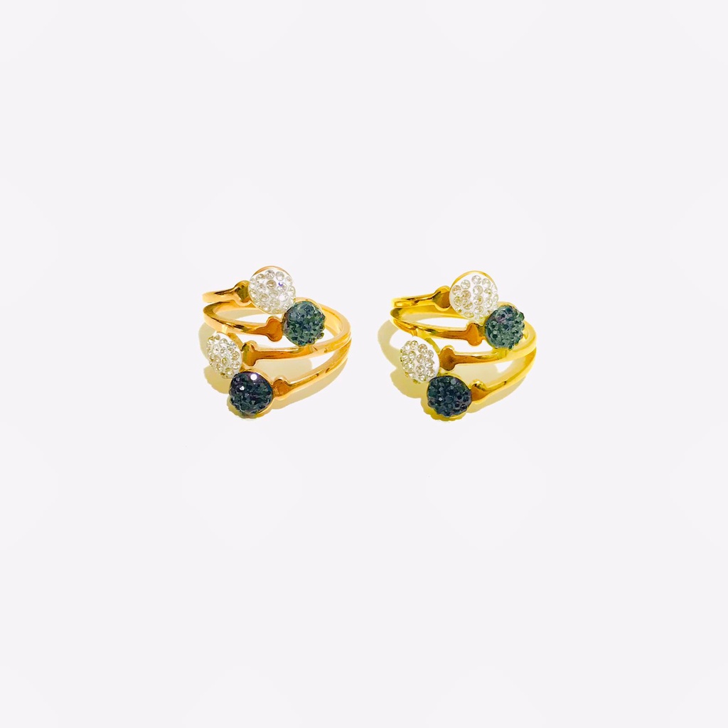 Cincin Titanoium Wanita Lapis Emas Anti Karat CT-64