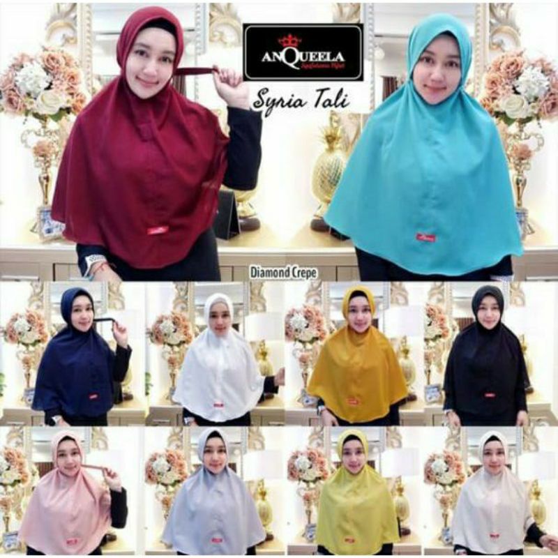 anqueela hijab kerudung tali fashion wanita kerudung kekinian