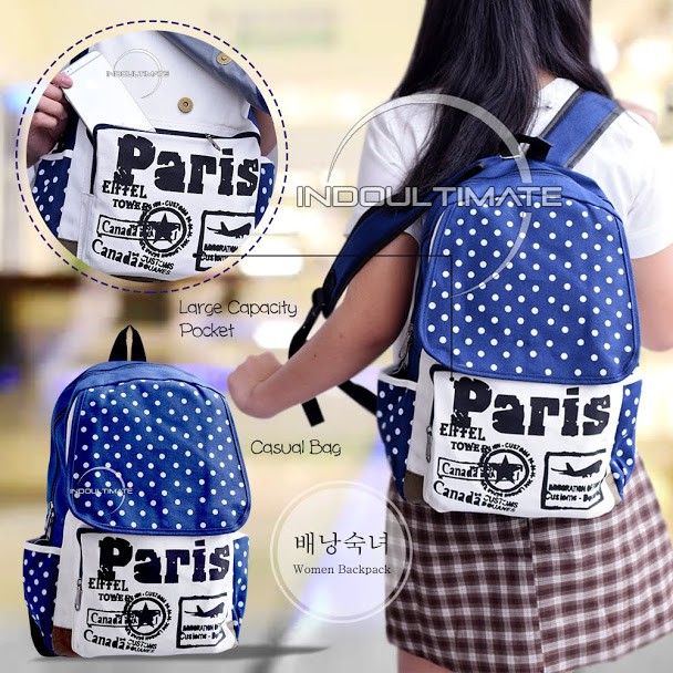 Tas Ransel wanita IM JS-507 Kanvas / Tas Backpack Kanvas Import/ Tas Sekolah Anak /  BACKPACK wanita