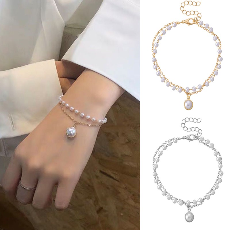 Gelang mutiara wanita fashion Korea bracelet tangan