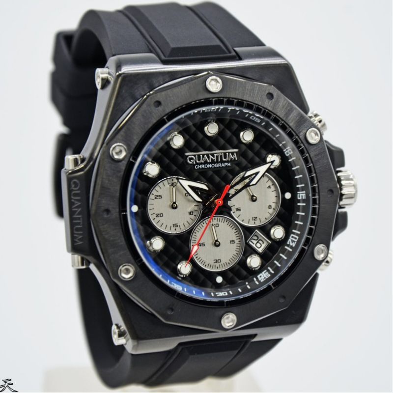 Jam Tangan Pria Quantum HNG704 Silver Rubber Karet Original Murah